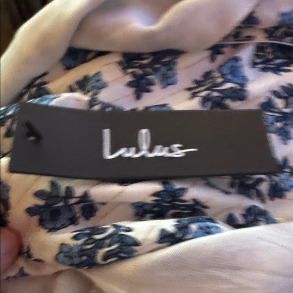 Lulus Flirty Fave Ivory Floral Print Tie-Back Midi Dress size dress size medium - Picture 8 of 10